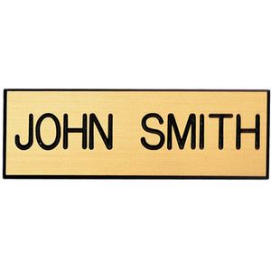 3 X 1 INCH CLUTCH BACK FINDING PIN GOLD PLASTIC NAME BADGE