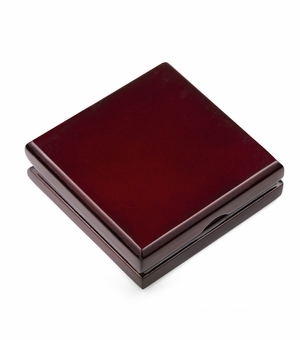 3 X 1 INCH ROSEWOOD PIANO FINISH COIN\MEDAL BOX