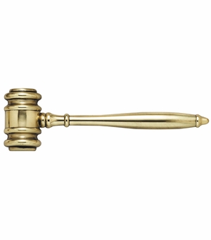 3" x 10" GAVEL PLAQUE MOUNT IN DIE CAST BRASS POLISHED FINISH