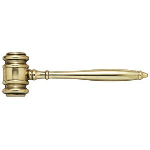 3" x 10" GAVEL PLAQUE MOUNT IN DIE CAST BRASS POLISHED FINISH