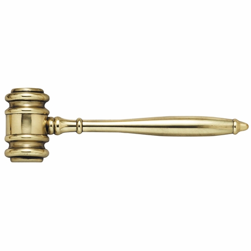 3" x 10" GAVEL PLAQUE MOUNT IN DIE CAST BRASS POLISHED FINISH