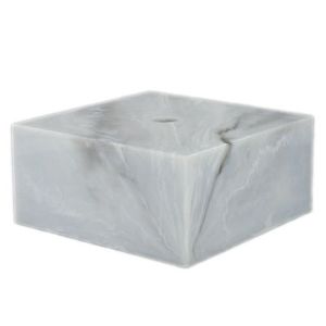 3 X 3 X 1-1/4 MARBLEIZED WHITE BASE