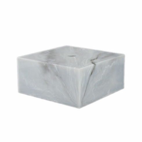 3 X 3 X 1-1/4 MARBLEIZED WHITE BASE