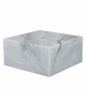 3 X 3 X 1-1/4 MARBLEIZED WHITE BASE
