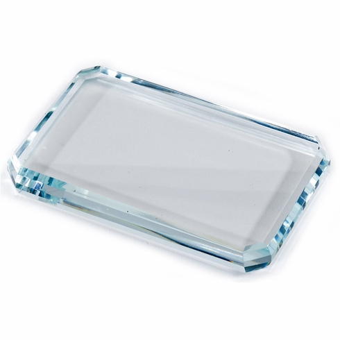 3 X 4-3/4 INCH OPTICAL CRYSTAL PAPER WEIGHT