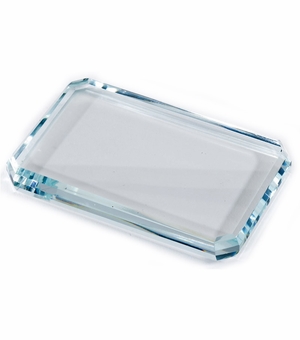 3 X 4-3/4 INCH OPTICAL CRYSTAL PAPER WEIGHT