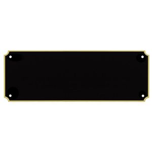 3 x 8 1/2 INCH BLACK BRASS PERPETUAL ENGRAVING PLATE