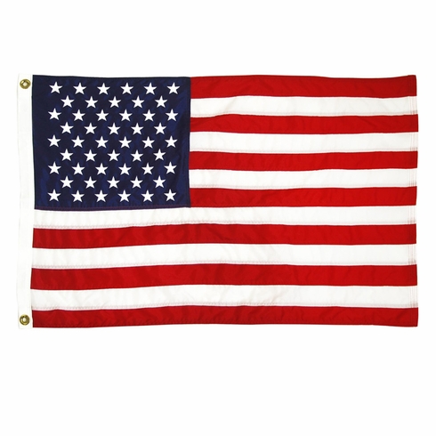 3'x5' NYLON AMERICAN FLAG WITH SEWN STRIPES AND EMBROIDERED STARS