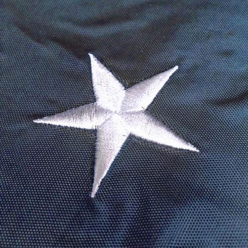 3'x5' NYLON AMERICAN FLAG WITH SEWN STRIPES AND EMBROIDERED STARS