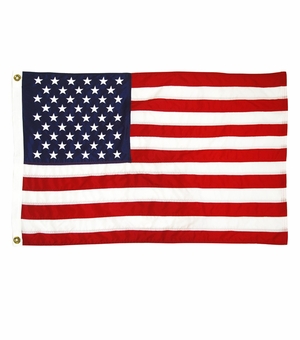 3'x5' NYLON AMERICAN FLAG WITH SEWN STRIPES AND EMBROIDERED STARS