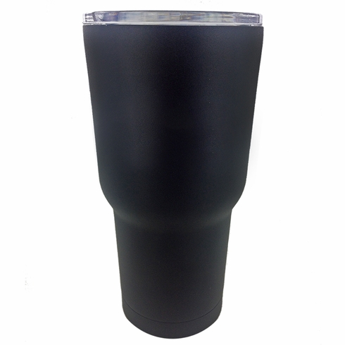 30 OZ. BLACK STAINLESS STEEL TRAVEL MUG