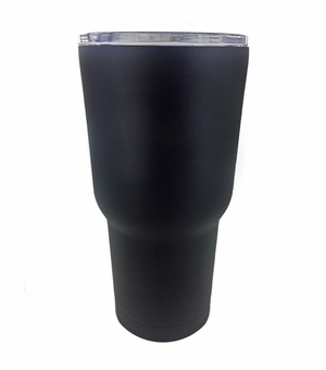 30 OZ. BLACK STAINLESS STEEL TRAVEL MUG