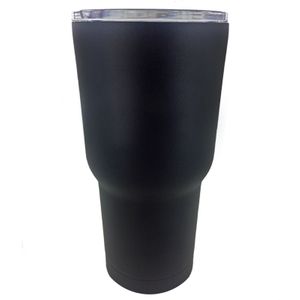 30 OZ. BLACK STAINLESS STEEL TRAVEL MUG