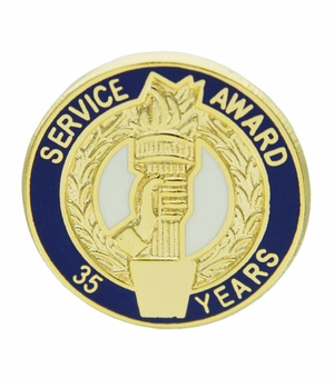 3/4 Inch in Diameter 35 Year Service Award Pin without Crystal