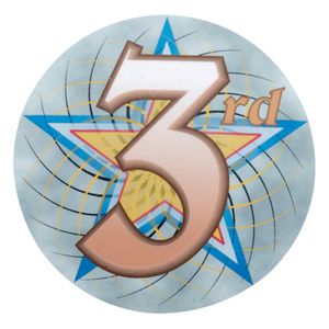 2 Inch in Diameter Round 3rd Place Mylar Insert