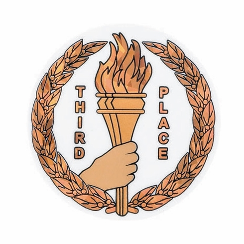 2 Inch in Diameter Round 3rd Place Insert with Mylar Detailing