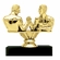 4-1/2 INCH ARM WRESTLING FIGURE TROPHY ON BLACK MARBLE BASE