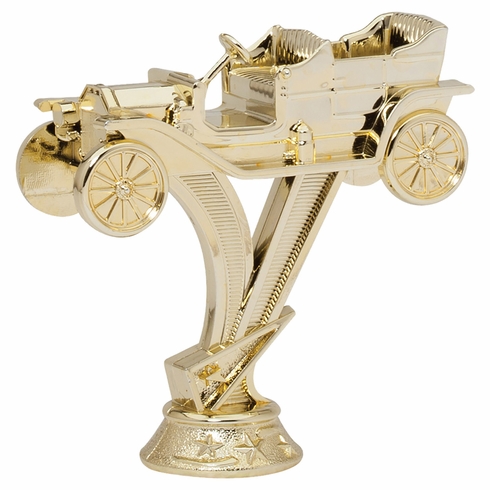 4-1/2 INCH GOLD PLASTIC ANTIQUE CAR TROPHY FIGURE