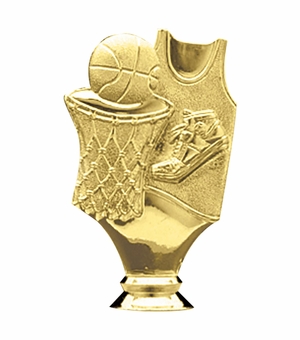 4-1/2 INCH GOLD PLASTIC BASKETBALL GENERAL TROPHY FIGURE