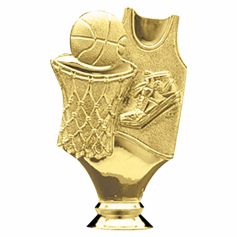 4-1/2 INCH GOLD PLASTIC BASKETBALL GENERAL TROPHY FIGURE