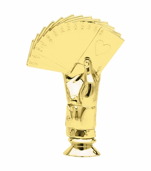 4-1/2 INCH GOLD PLASTIC BRIDGEHAND TROPHY FIGURE