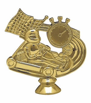 4-1/2 INCH GOLD PLASTIC GO KART TROPHY FIGURE