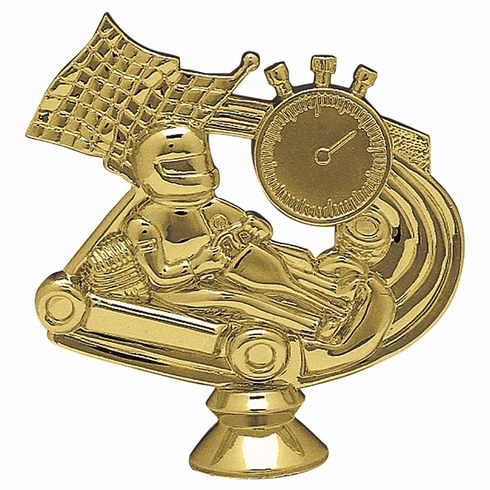 4-1/2 INCH GOLD PLASTIC GO KART TROPHY FIGURE