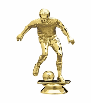 4-1/2 INCH GOLD PLASTIC MALE SOCCER PLAYER TROPHY FIGURE