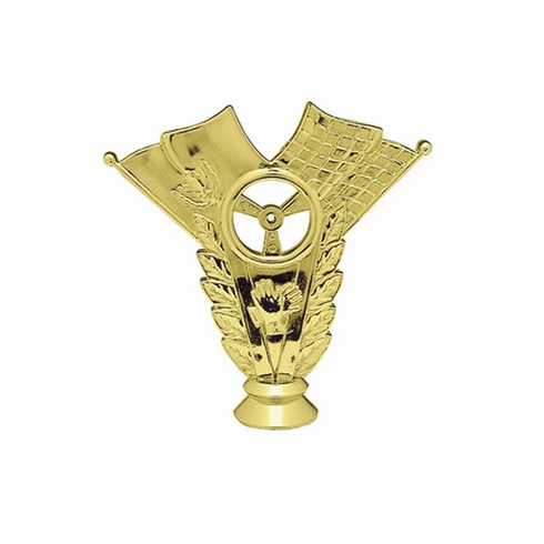 4-1/2 INCH GOLD PLASTIC RACING GENERAL TROPHY FIGURE