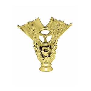 4-1/2 INCH GOLD PLASTIC RACING GENERAL TROPHY FIGURE