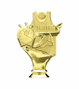 4-1/2 INCH GOLD PLASTIC RUNNING GENERAL TROPHY FIGURE