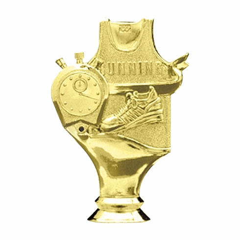 4-1/2 INCH GOLD PLASTIC RUNNING GENERAL TROPHY FIGURE