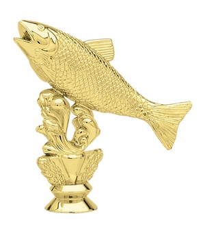 4-1/2 INCH GOLD PLASTIC SALMON TROPHY FIGURE