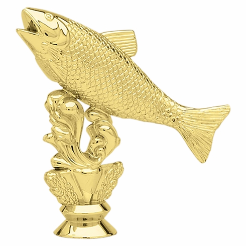 4-1/2 INCH GOLD PLASTIC SALMON TROPHY FIGURE