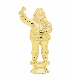 4-1/2 INCH GOLD PLASTIC SANTA TROPHY FIGURE