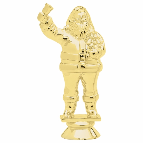 4-1/2 INCH GOLD PLASTIC SANTA TROPHY FIGURE