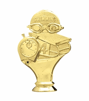 4-1/2 INCH GOLD PLASTIC SWIMMING GENERAL TROPHY FIGURE