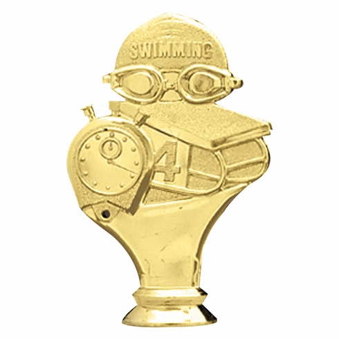 4-1/2 INCH GOLD PLASTIC SWIMMING GENERAL TROPHY FIGURE