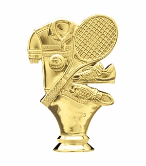 4-1/2 INCH GOLD PLASTIC TENNIS GENERAL TROPHY FIGURE