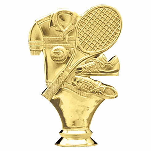 4-1/2 INCH GOLD PLASTIC TENNIS GENERAL TROPHY FIGURE