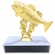 4-1/2 INCH HEIGHT BASS FISH TROPHY ON WHITE MARBLE BASE