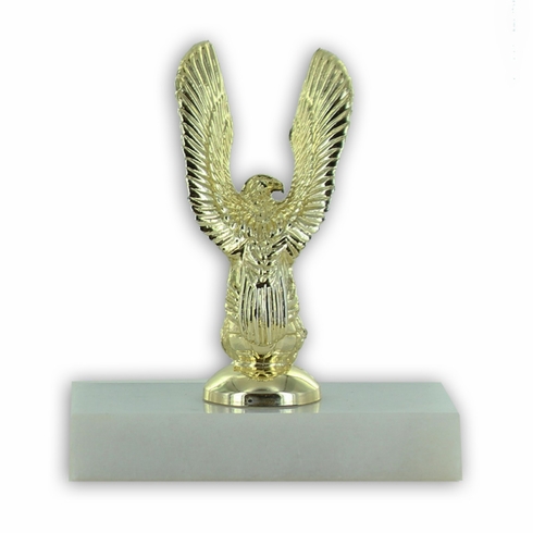 4-1/2 INCH SOARING EAGLE TROPHY ON WHITE PLASTIC BASE