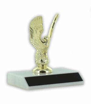 4-1/2 INCH SOARING EAGLE TROPHY ON WHITE PLASTIC BASE