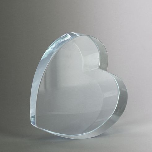4-1/2 X 4-1/2 INCH OPTICAL CRYSTAL HEART 