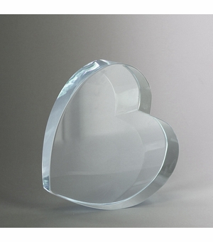 4-1/2 X 4-1/2 INCH OPTICAL CRYSTAL HEART 