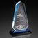 4-1/2" x 8-3/4" BLUE ARROWHEAD ACRYLIC AWARD WITH REFLECTIVE BLUE BOTTOM ON BLACK BASE