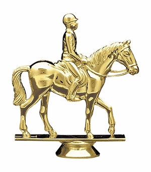 4-1/4 INCH GOLD PLASTIC EQUESTRIAN TROPHY FIGURE