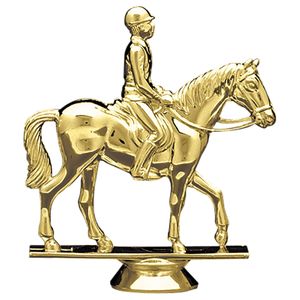 4-1/4 INCH GOLD PLASTIC EQUESTRIAN TROPHY FIGURE
