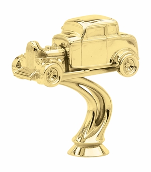 4-1/4 INCH GOLD PLASTIC HOT ROD CAR TROPHY FIGURE