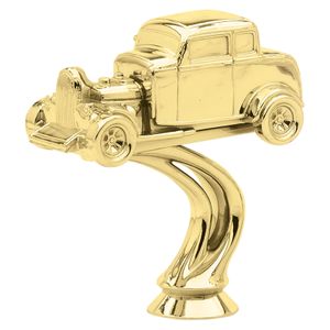 4-1/4 INCH GOLD PLASTIC HOT ROD CAR TROPHY FIGURE